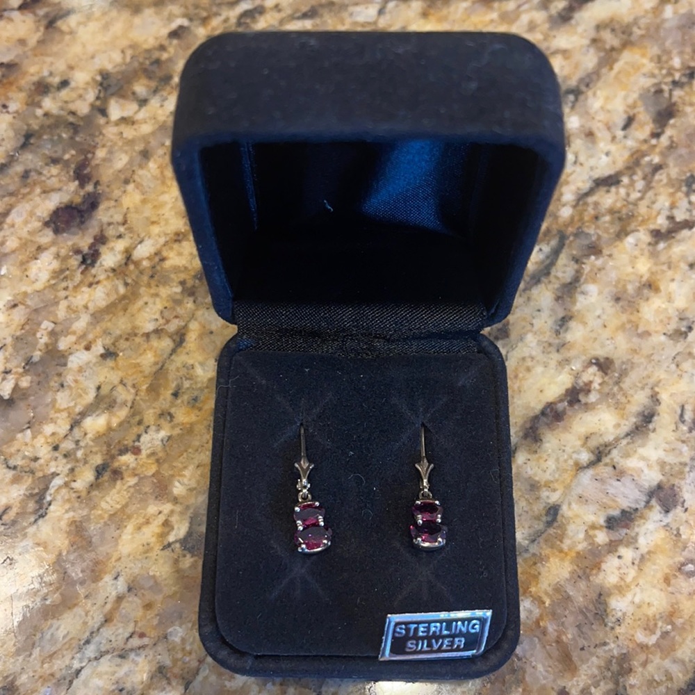 Sterling Silver Purple Earrings